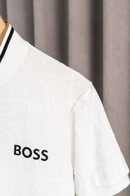 BOSS Zweiteiler mit Stehkragen und Monogramm-Prägung - Weiß - 10