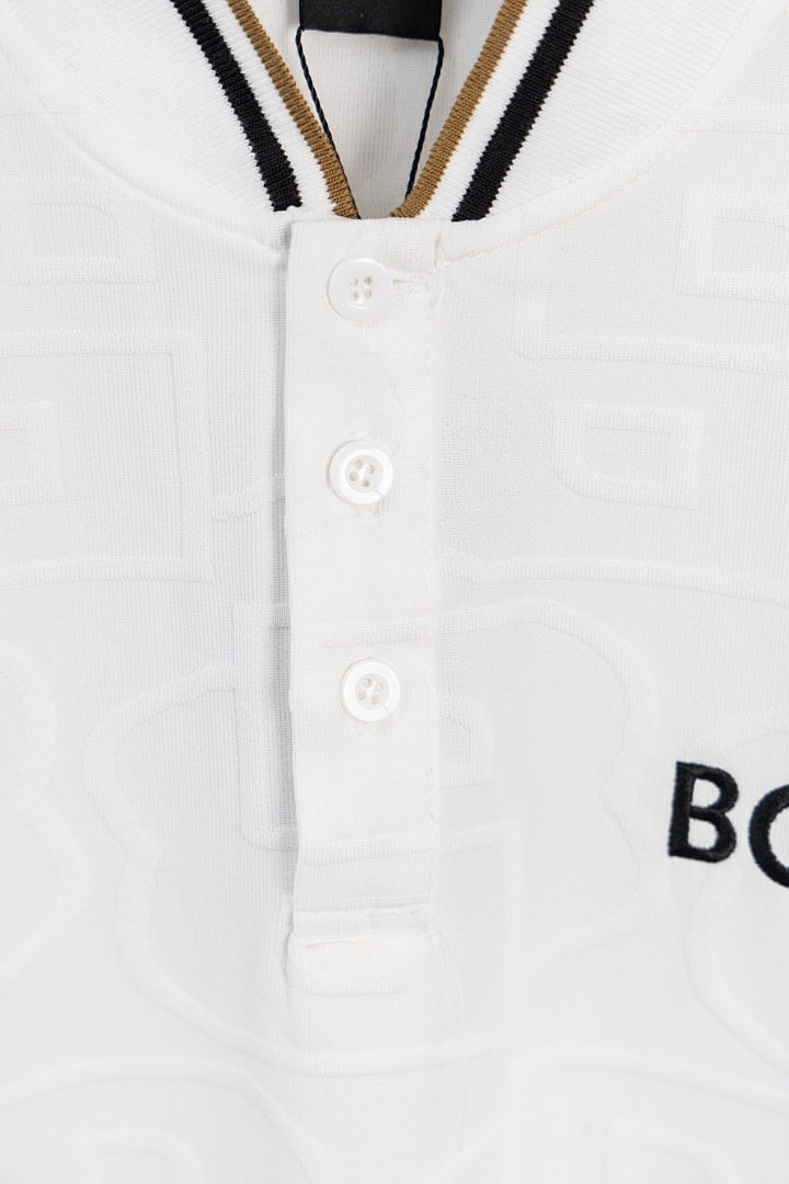 BOSS Zweiteiler mit Stehkragen und Monogramm-Prägung - Weiß - 11