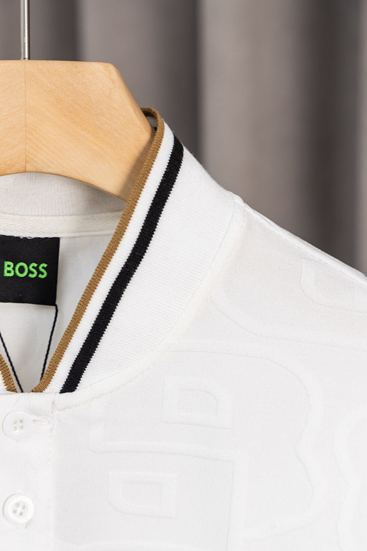 BOSS Zweiteiler mit Stehkragen und Monogramm-Prägung - Weiß - 12