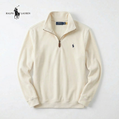 RL Maglione da Uomo in Morbido Cotone – Collo a Lupetto con Cerniera & Maniche Lunghe