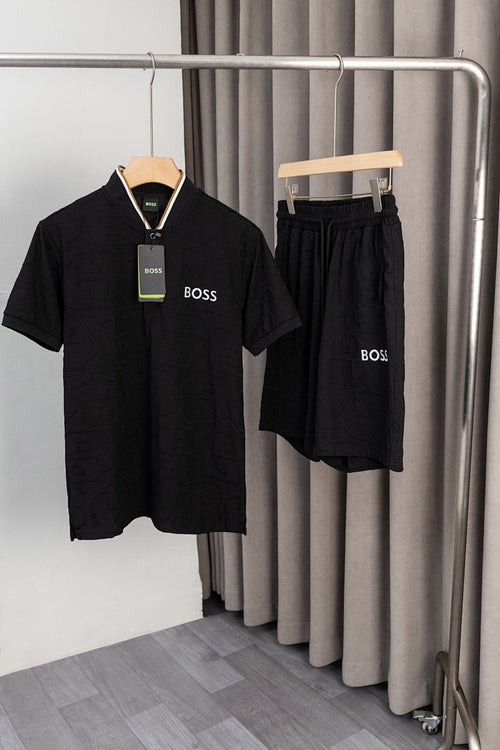 BOSS Zweiteiler mit Stehkragen und Monogramm-Prägung - Schwarz - 1