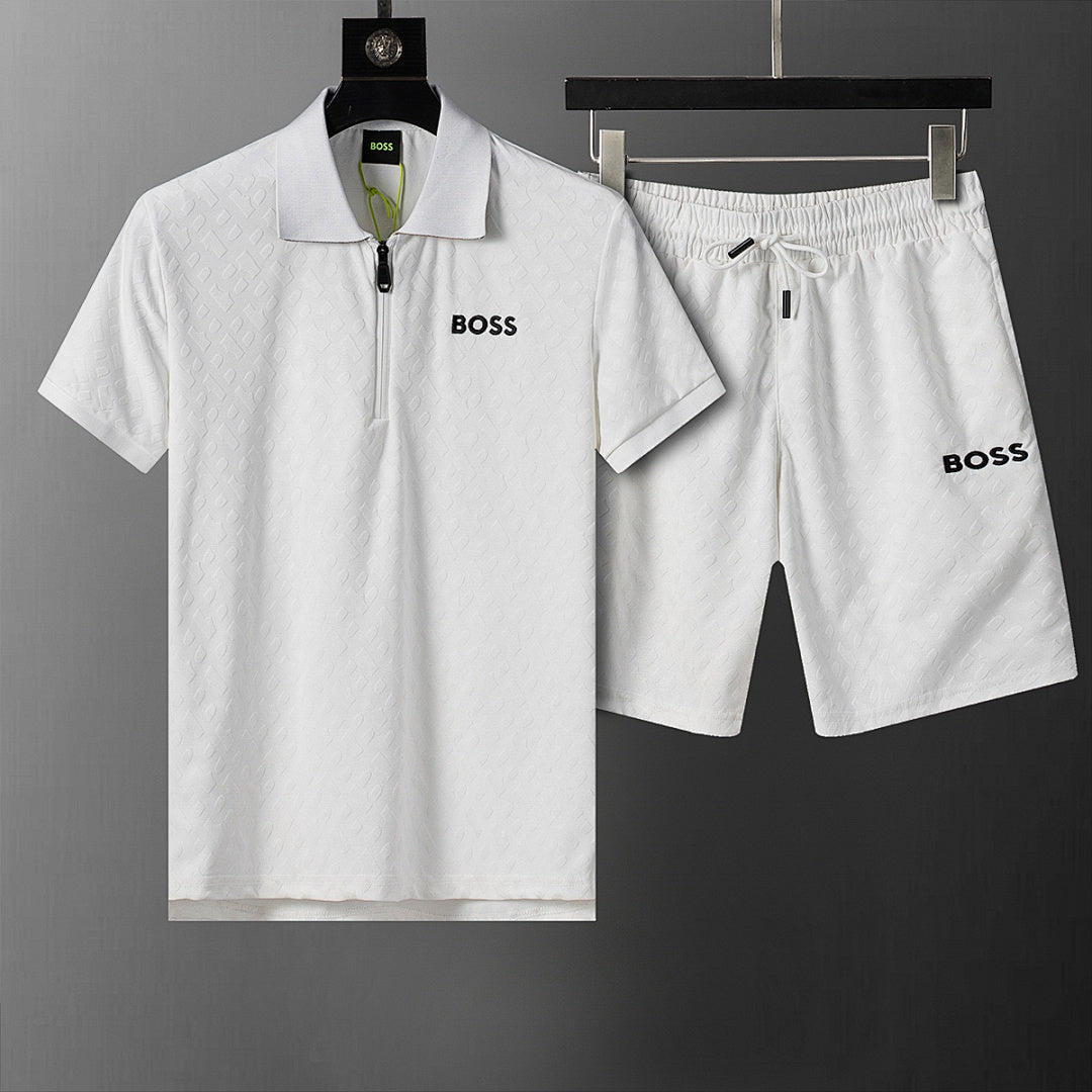 BOSS Zweiteiler mit Monogramm-Prägung - Weiß - 1