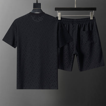BOSS T-Shirt-Zweiteiler mit Monogramm-Prägung - Schwarz - 2