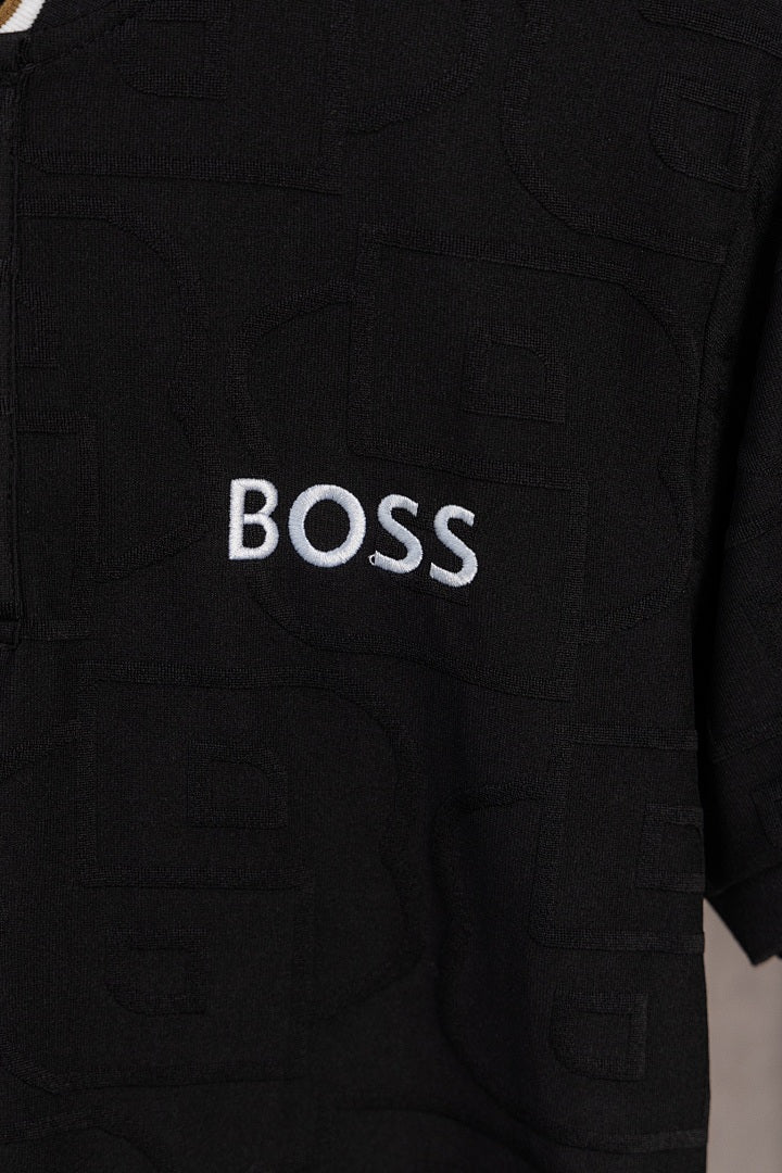 BOSS Zweiteiler mit Stehkragen und Monogramm-Prägung - Schwarz - 4