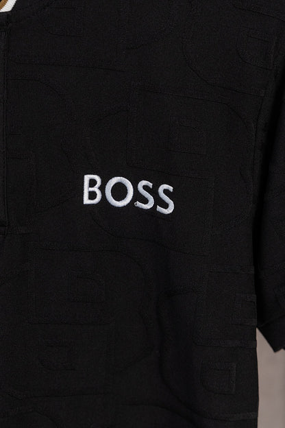 BOSS Zweiteiler mit Stehkragen und Monogramm-Prägung - Schwarz - 4
