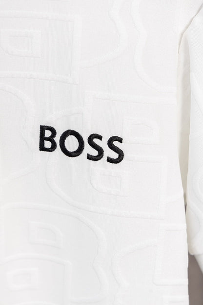 BOSS Zweiteiler mit Stehkragen und Monogramm-Prägung - Weiß - 5