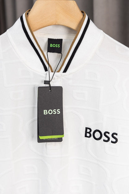 BOSS Zweiteiler mit Stehkragen und Monogramm-Prägung - Weiß - 6