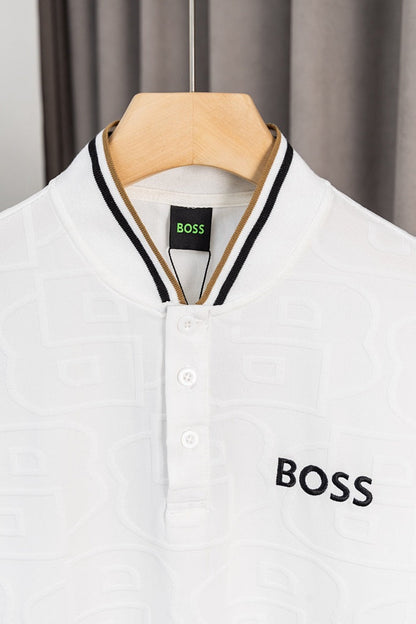 BOSS Zweiteiler mit Stehkragen und Monogramm-Prägung - Weiß - 7