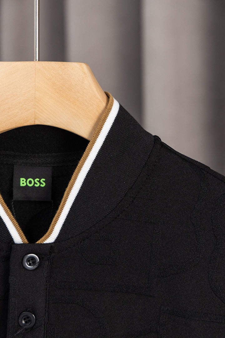BOSS Zweiteiler mit Stehkragen und Monogramm-Prägung - Schwarz - 8
