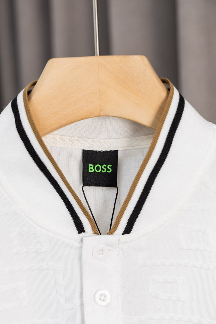 BOSS Zweiteiler mit Stehkragen und Monogramm-Prägung - Weiß - 9