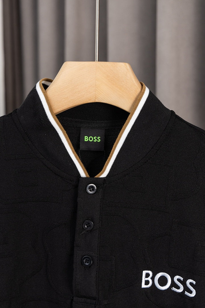 BOSS Zweiteiler mit Stehkragen und Monogramm-Prägung - Schwarz - 9