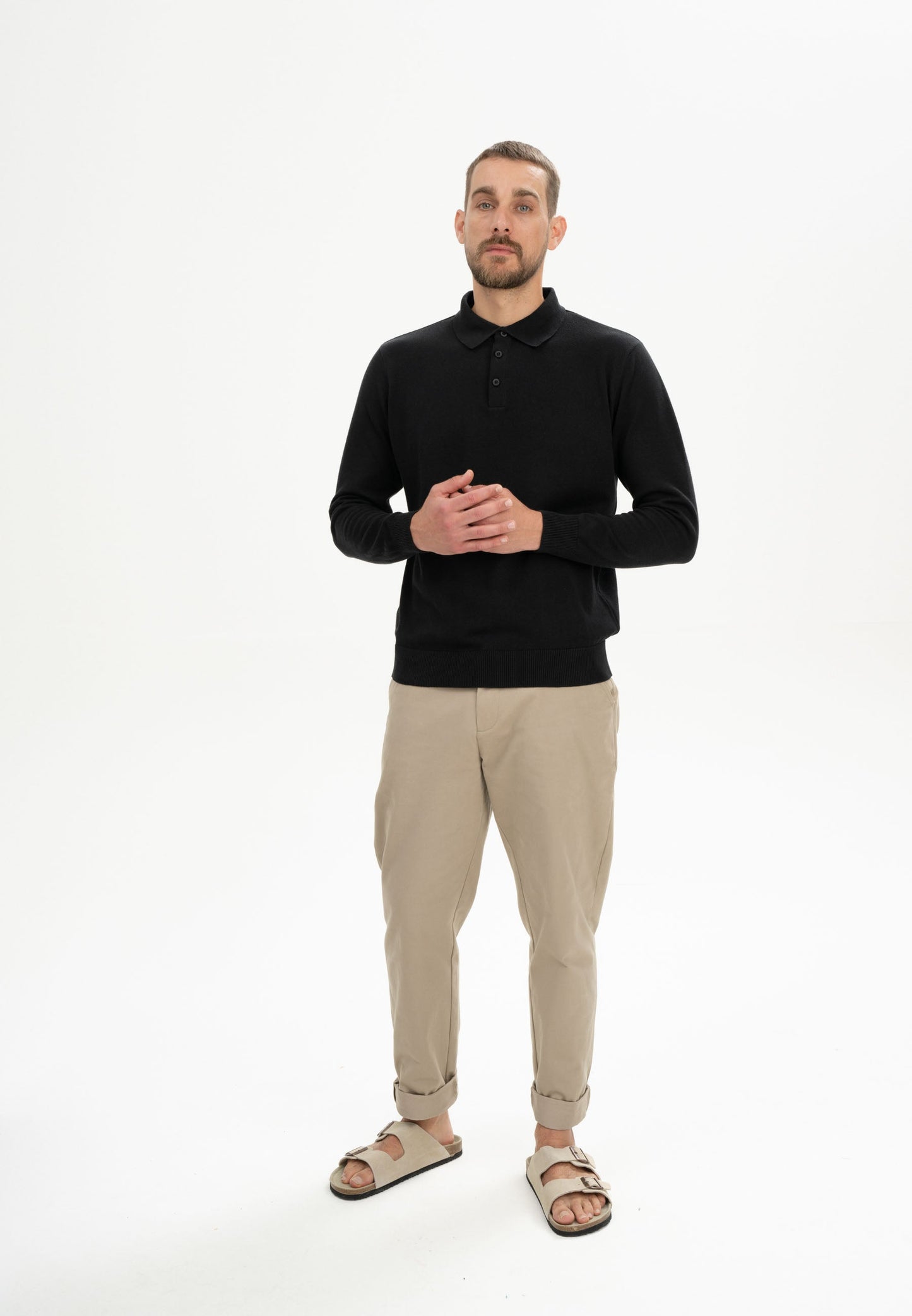 Polo a maniche lunghe in maglia, modello HARISH