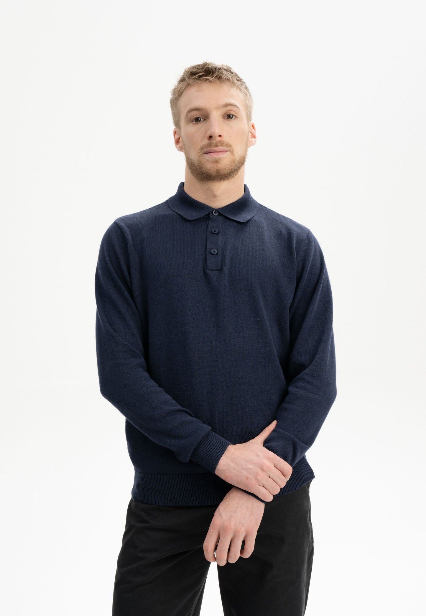 Polo a maniche lunghe in maglia, modello HARISH