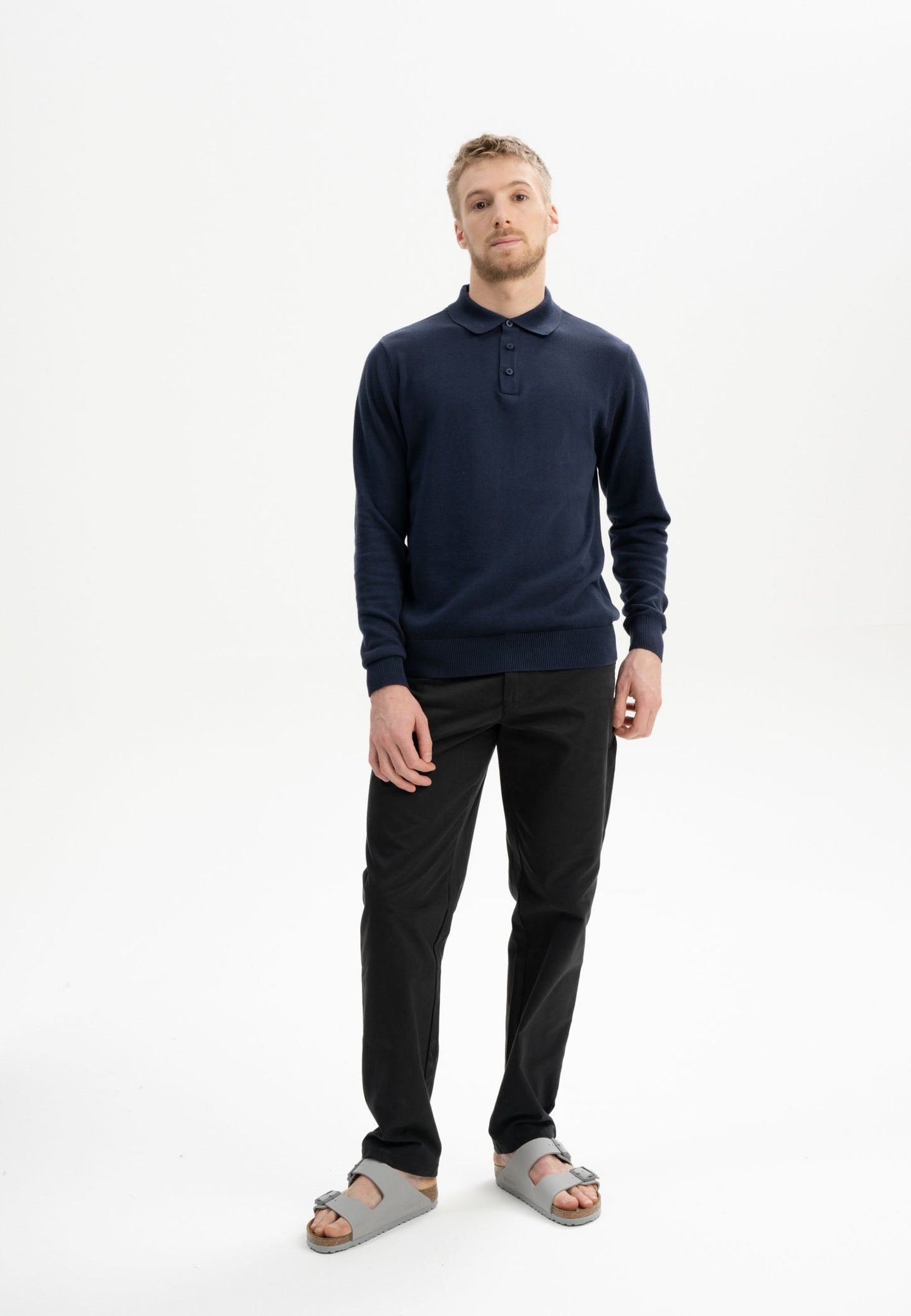 Polo a maniche lunghe in maglia, modello HARISH