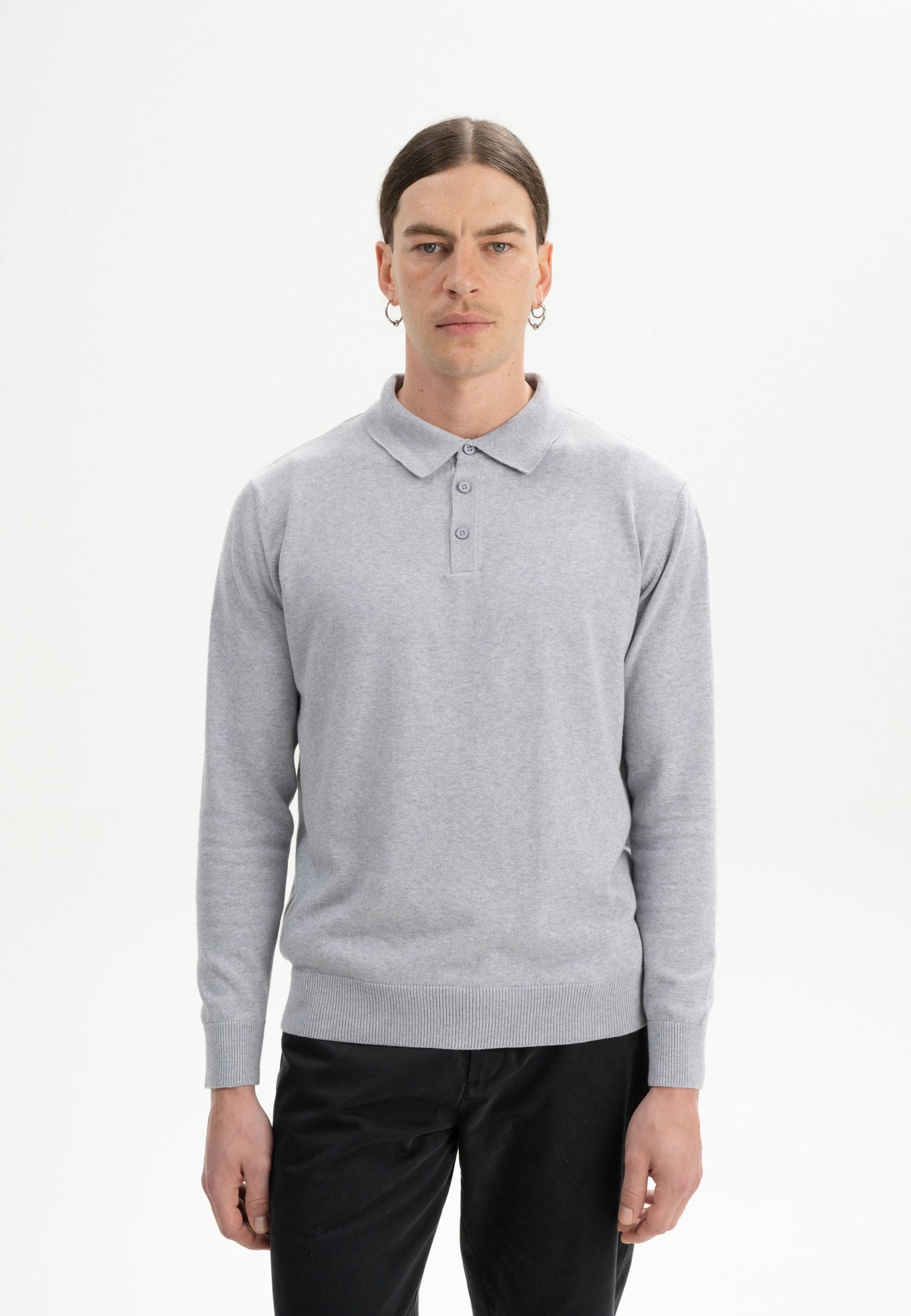 Polo a maniche lunghe in maglia, modello HARISH