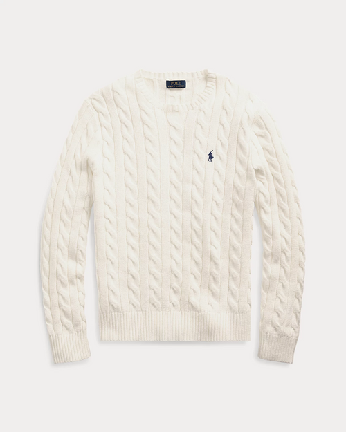 Pullover classico in cotone RL a trecce