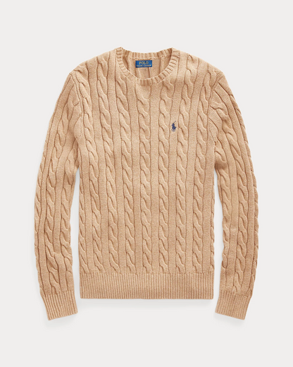 Pullover classico in cotone RL a trecce