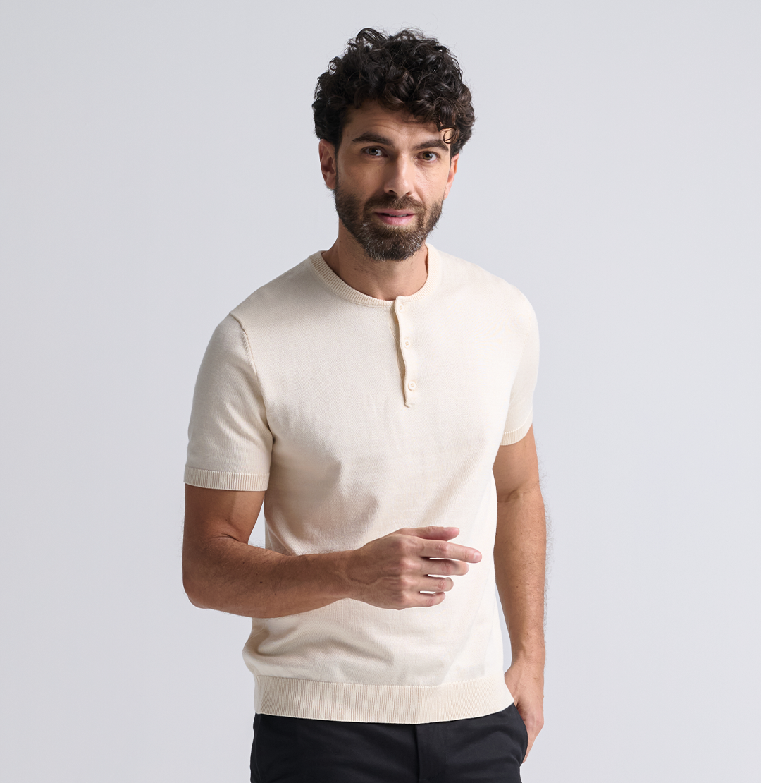 Confezione da 2 maglie Henley in tricot