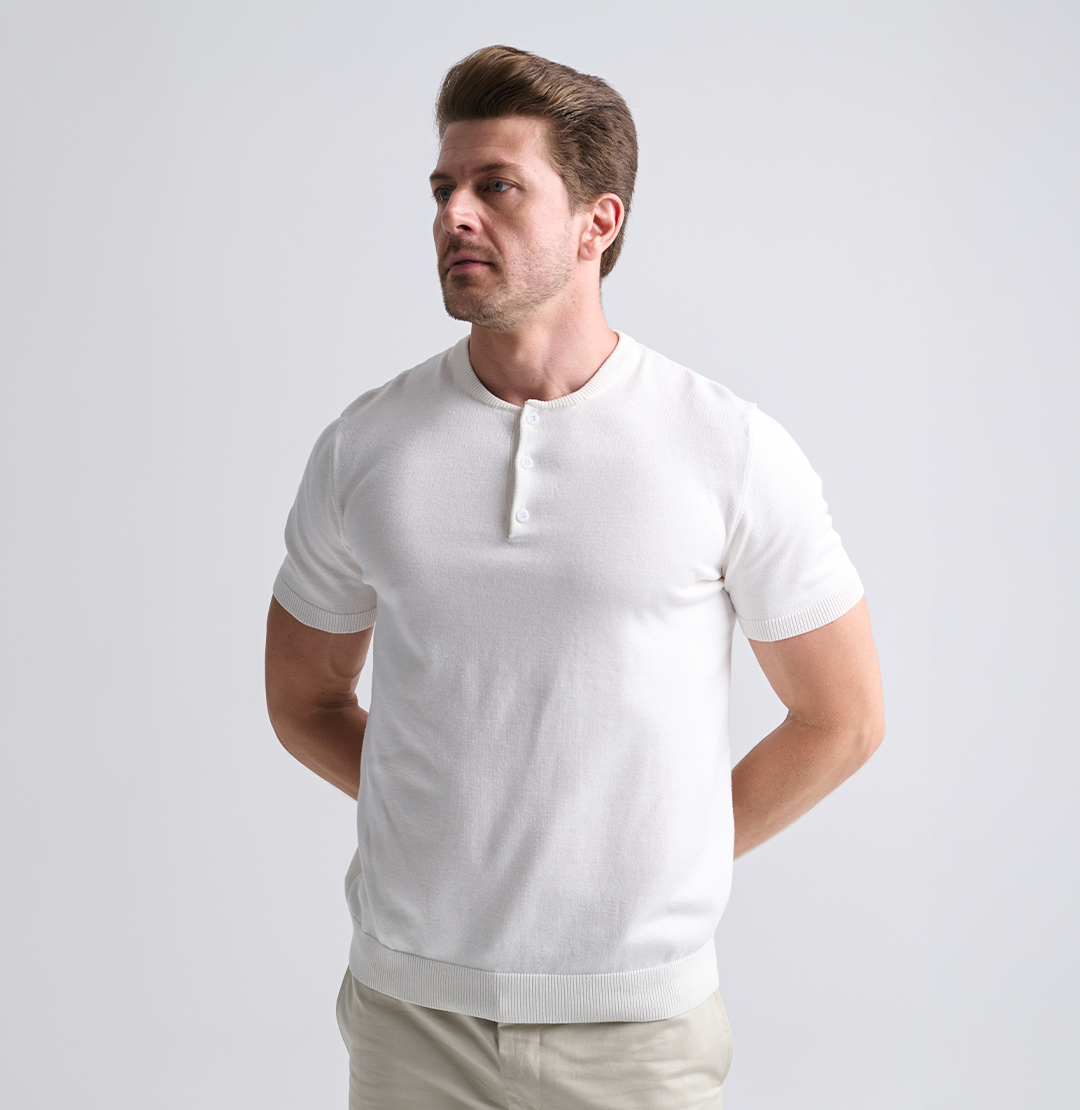 Confezione da 2 maglie Henley in tricot