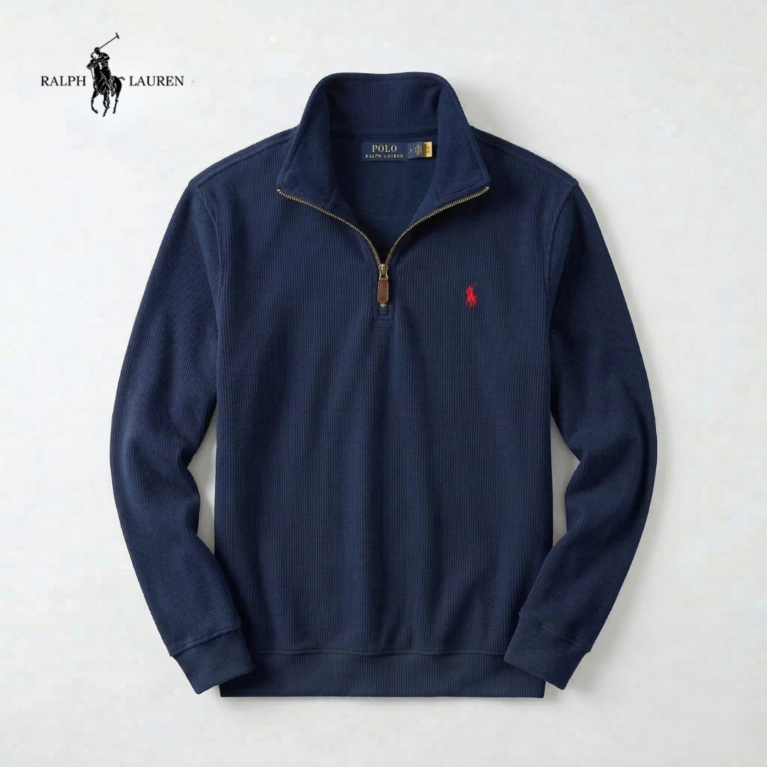 RL Maglione da Uomo in Morbido Cotone – Collo a Lupetto con Cerniera & Maniche Lunghe