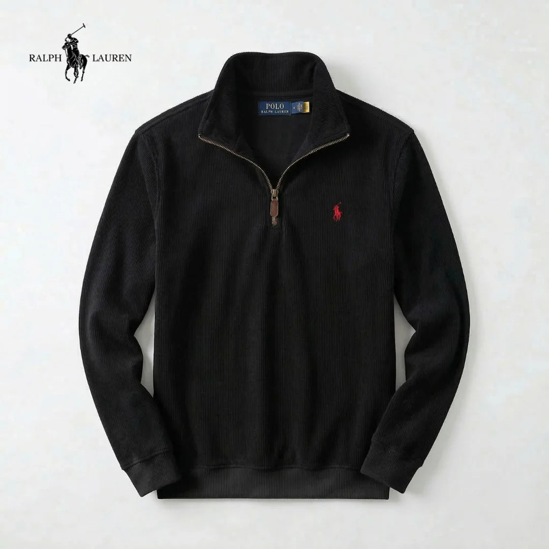 RL Maglione da Uomo in Morbido Cotone – Collo a Lupetto con Cerniera & Maniche Lunghe