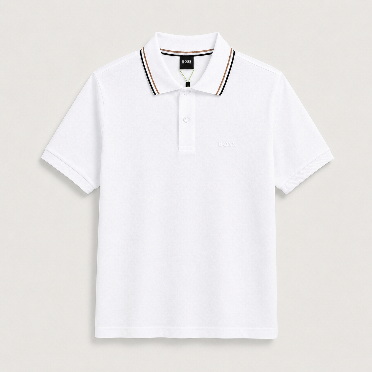 BOSS Poloshirt mit Kontrastkragen - variante branca
