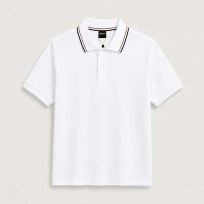 BOSS Poloshirt mit Kontrastkragen - variante branca