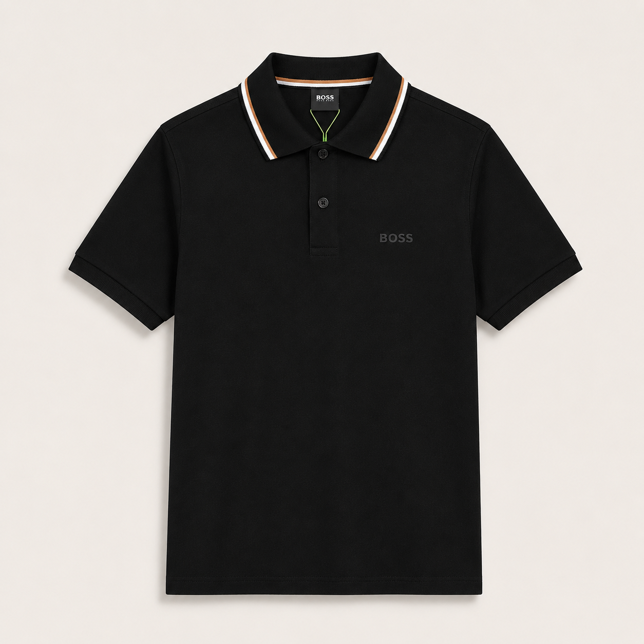 BOSS Poloshirt mit Kontrastkragen - variante preta