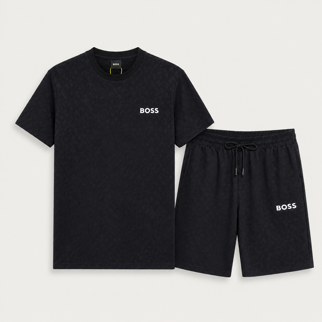 BOSS T-Shirt-Zweiteiler mit Monogramm-Prägung - Schwarz - variante principal