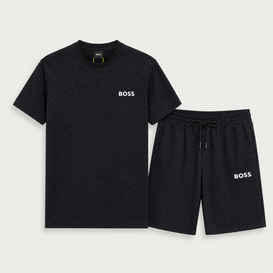 BOSS T-Shirt-Zweiteiler mit Monogramm-Prägung - Schwarz - variante principal