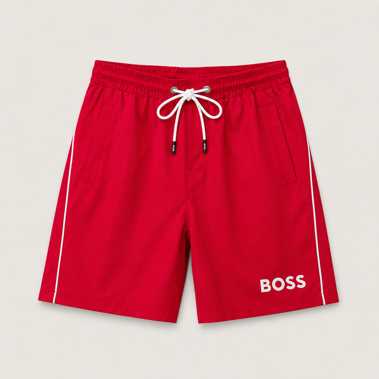 BOSS Badeshorts mit Seitenstreifen - variante vermelha